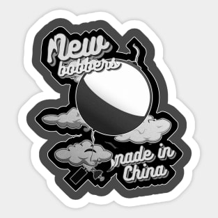 Bobber in a shape of balloon, black outline Sticker